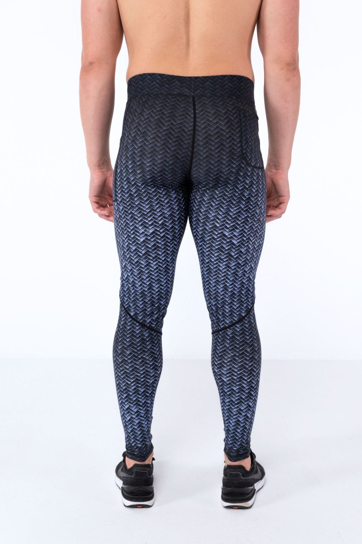 Carbon Fibre Men's Workout Leggings, Black