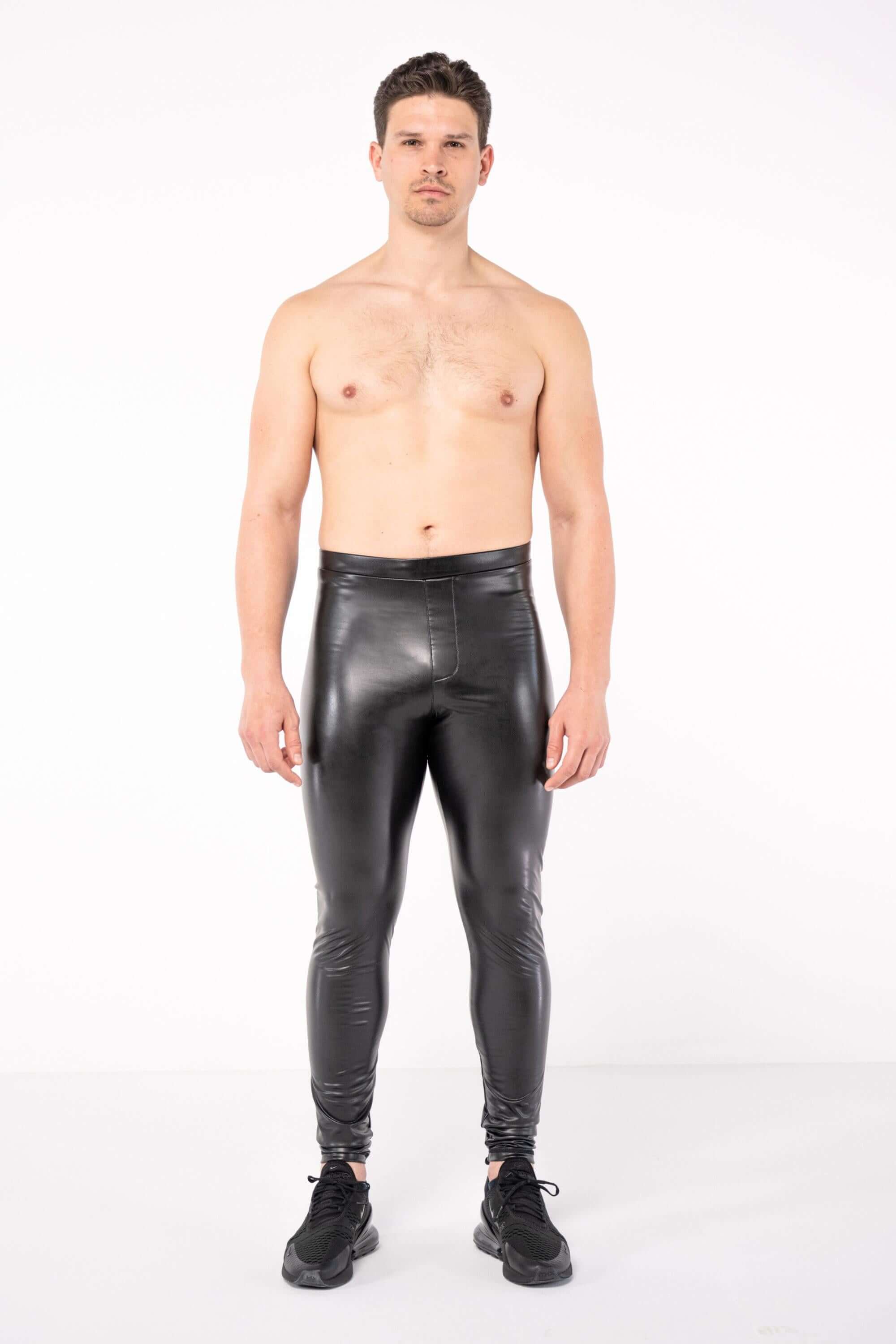Berlin Men's Faux Leather Leggings Black Kapow Meggings