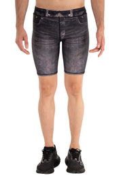 Black Denim Compression Shorts