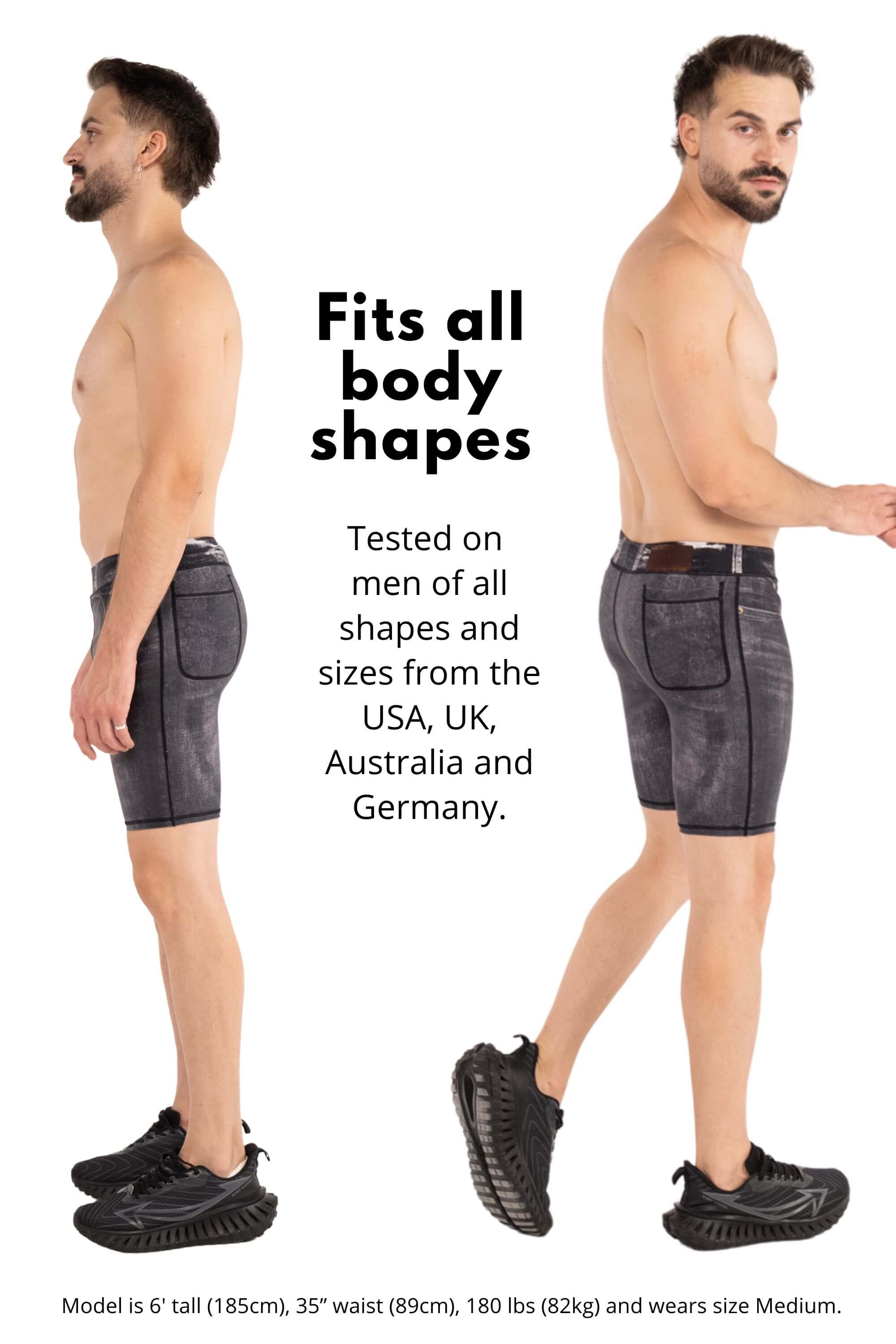 Black Denim Compression Shorts