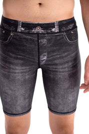Black Denim Compression Shorts