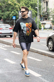 Black Denim Compression Shorts