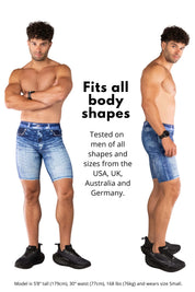 Blue Denim Compression Shorts