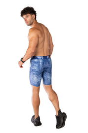 Blue Denim Compression Shorts