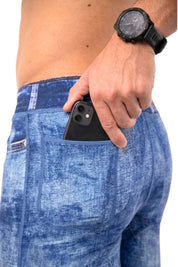 Blue Denim Compression Shorts