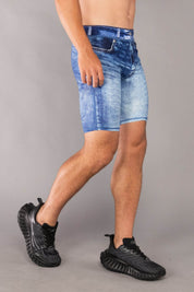 Blue Denim Compression Shorts
