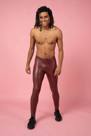 Bordeaux Faux Leather Meggings