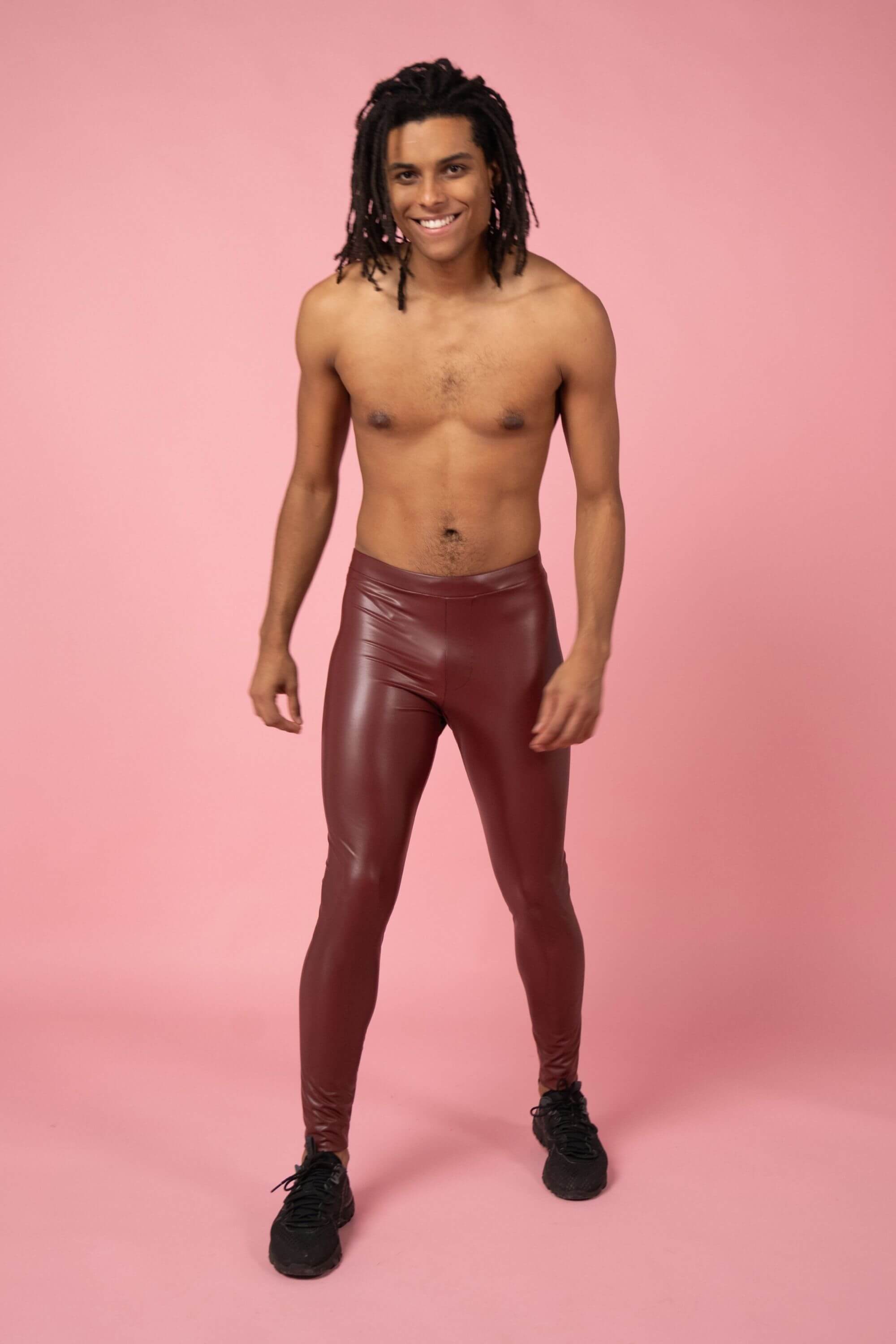 Bordeaux Faux Leather Meggings