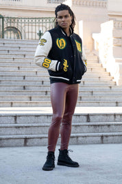 Bordeaux Faux Leather Meggings