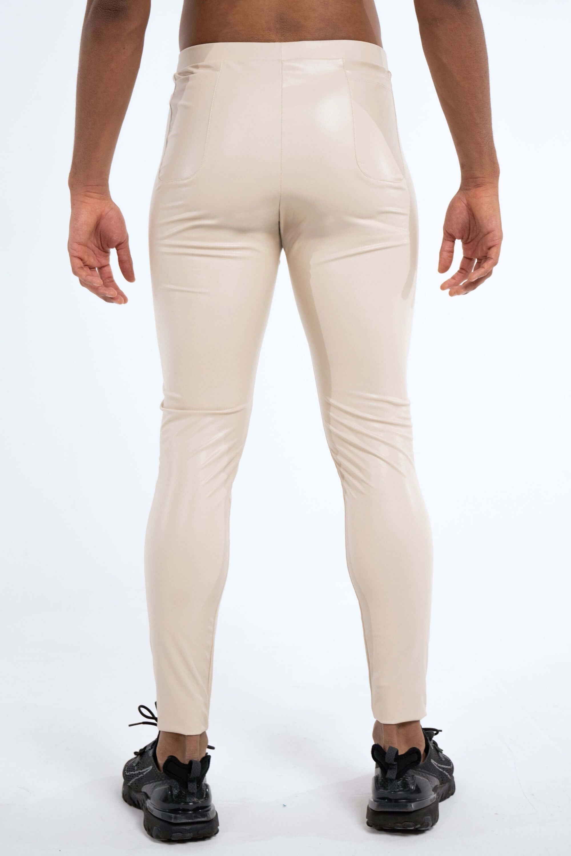 Palermo Faux Leather Leggings full body back view