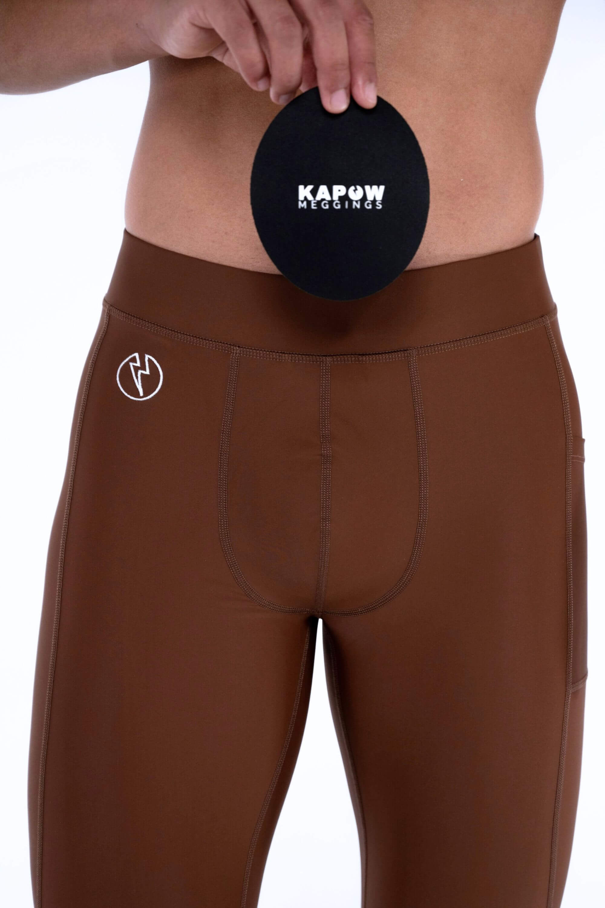 Mustang Brown Meggings with Removable Crotch Pad - Kapow Meggings