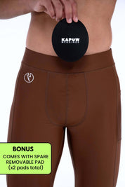 Mustang Brown Meggings with Removable Crotch Pad - Kapow Meggings