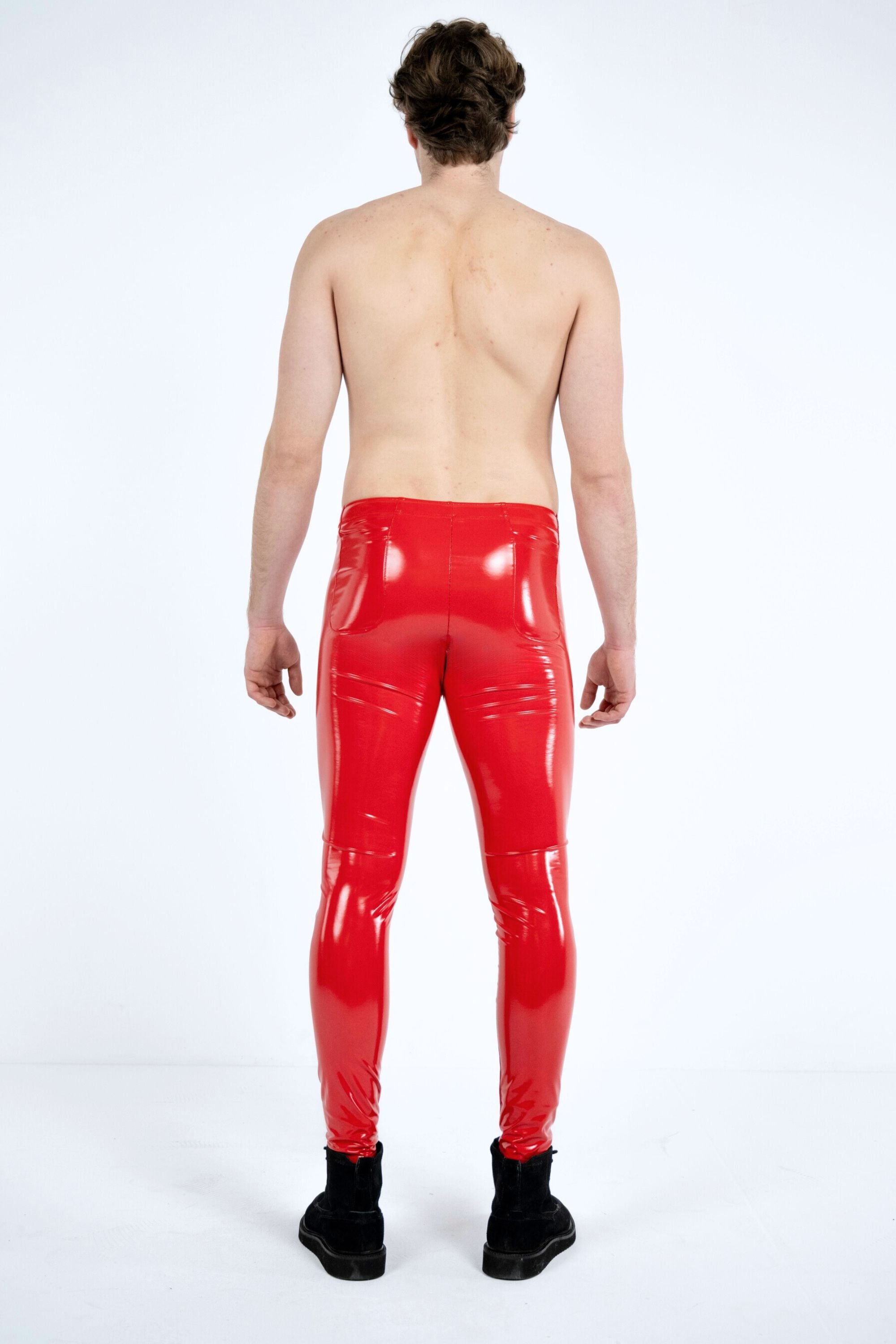 Shiny Vinyl Red Leggings HOT Vinyl Leggings Latex Leggings Red Red